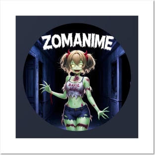 Zombie Anime girl, ZOMANIME cute monster kawaii anime tee Posters and Art